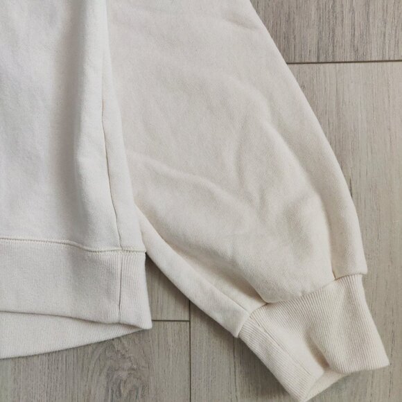 Uniqlo Cream Pullover Sweatshirt - Size S, 88% Cotton, Long Sleeve Hoodie - Picture 4 of 7